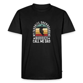 Snowboarders My favorite snowboarding buddies - Men's Premium Organic T-Shirt - black - Front - Nico (187cm)