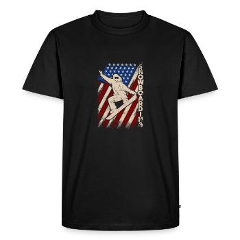 USA Sport Snowboarding Drapeau américain Neige - T-shirt Premium bio Homme - noir - Devant - Nico (187cm)