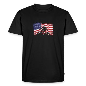 USA Sport Snowboarding American Flag Snow - Men's Premium Organic T-Shirt - black - Front - Nico (187cm)