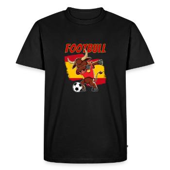 Spain Bull Dabbing Footbull Pun Spanish Soccer Kid - Men's Premium Organic T-Shirt - black - Front - Nico (187cm)