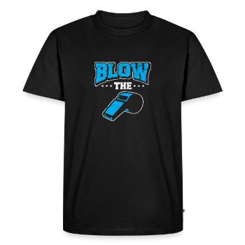 Funny Ref Blow The Whistle Bad Referee Whistle - Men's Premium Organic T-Shirt - black - Front - Nico (187cm)