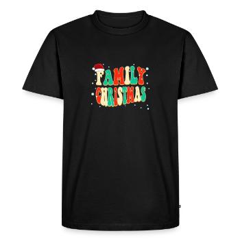 Noël en famille Vintage Snow Classic Noël - T-shirt Premium bio Homme - noir - Devant - Nico (187cm)