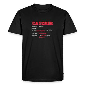 Baseball Catcher Softball Catcher Player Funny - Men's Premium Organic T-Shirt - black - Front - Nico (187cm)