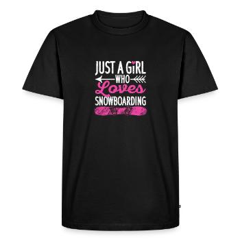 Juste une fille qui aime le snowboard Snowboard drôle - T-shirt Premium bio Homme - noir - Devant - Nico (187cm)