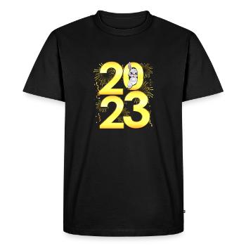 Countdown 2023 New Years Eve Party - New Year 202 - Men's Premium Organic T-Shirt - black - Front - Nico (187cm)