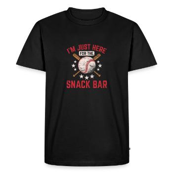 Funny Baseball Game I'm Just Here For The Snack Ba - Men's Premium Organic T-Shirt - black - Front - Nico (187cm)