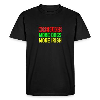 Plus de Noirs Plus d’Irlandais Plus de chiens - T-shirt Premium bio Homme - noir - Devant - Nico (187cm)