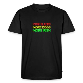 Plus de Noirs Plus d’Irlandais Plus de chiens - T-shirt Premium bio Homme - noir - Devant - Nico (187cm)
