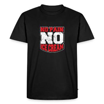 No Pain No Ice Cream Fitness Funny Gym Saying Card - Men's Premium Organic T-Shirt - black - Front - Nico (187cm)