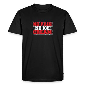 No Pain No Ice Cream Funny Gym Saying Workout Card - Men's Premium Organic T-Shirt - black - Front - Nico (187cm)