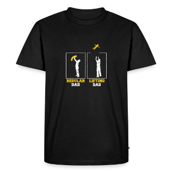 Funny Weightlifting Father Workout Fitness Gym Lif - Men's Premium Organic T-Shirt - black - Front - Nico (187cm)