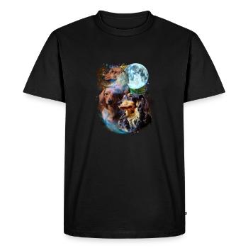 3 Moon Dachshund Dog Lover Cool Animal Pet Novelty - Men's Premium Organic T-Shirt - black - Front - Nico (187cm)