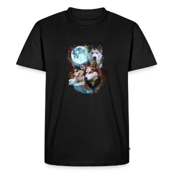 3 Moon Siberian Husky Dog Lover Cool Animal Pet - Men's Premium Organic T-Shirt - black - Front - Nico (187cm)