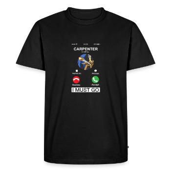 Un charpentier qualifie le menuisier de drôle de menuisier - T-shirt Premium bio Homme - noir - Devant - Nico (187cm)