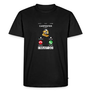 Un charpentier qualifie le menuisier de menuisier drôle - T-shirt Premium bio Homme - noir - Devant - Nico (187cm)