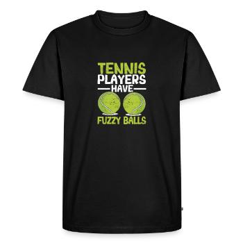 Tennis players have fluffy balls love of sports - Men's Premium Organic T-Shirt - black - Front - Nico (187cm)