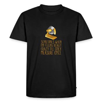 Le menuisier bricoleur cool mesure parfois l’humour - T-shirt Premium bio Homme - noir - Devant - Nico (187cm)