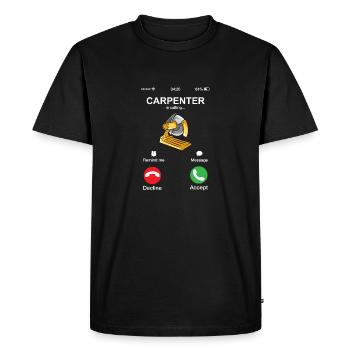 Carpenter appelle le jeu de mots drôle de bricoleur de menuisier - T-shirt Premium bio Homme - noir - Devant - Nico (187cm)