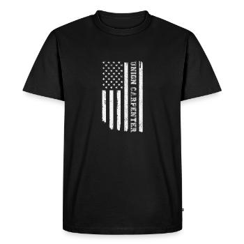 Vintage American USA Flag Union Carpenter Handyman - T-shirt Premium bio Homme - noir - Devant - Nico (187cm)