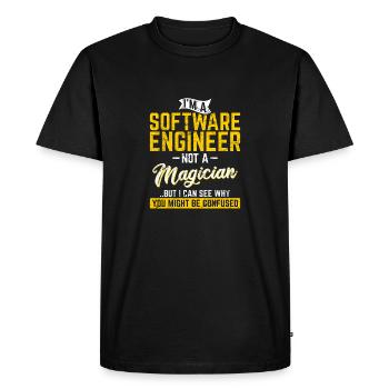 Software Engineer Not A Magician Programmer Develo - Men's Premium Organic T-Shirt - black - Front - Nico (187cm)