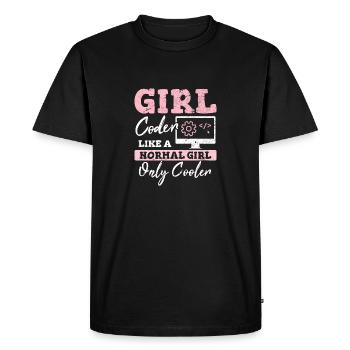Funny Girl Coder Computer Programming Code Web Dev - Men's Premium Organic T-Shirt - black - Front - Nico (187cm)