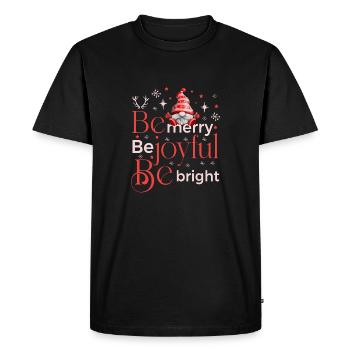 Sois joyeux Sois joyeux Sois Gnome lumineux - T-shirt Premium bio Homme - noir - Devant - Nico (187cm)
