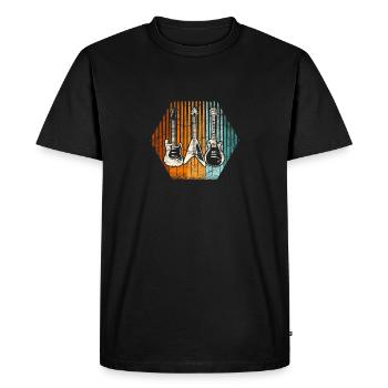 Retro Guitar Funny Guitar Lover Guitarist Vintage - Men's Premium Organic T-Shirt - black - Front - Nico (187cm)