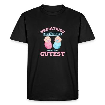 Pédiatre Infirmière pédiatrique Nos patients sont les - T-shirt Premium bio Homme - noir - Devant - Nico (187cm)