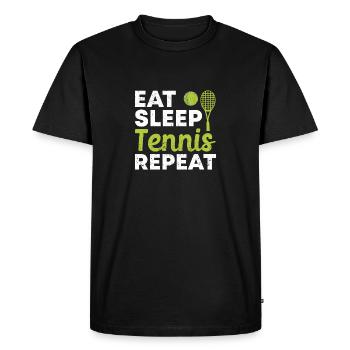 Manger du tennis endormi Répéter des sports amusants - T-shirt Premium bio Homme - noir - Devant - Nico (187cm)