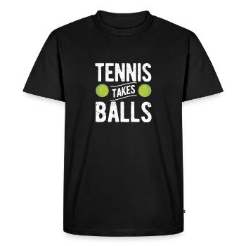 Tennis takes balls funny sport player coach fan - Men's Premium Organic T-Shirt - black - Front - Nico (187cm)