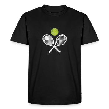 Tennis Crossed Racket Ball Funny Sports Game - Men's Premium Organic T-Shirt - black - Front - Nico (187cm)