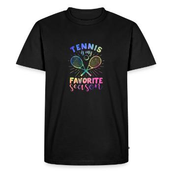 Funny Sports Fan Player Coach Tennis is mine - Men's Premium Organic T-Shirt - black - Front - Nico (187cm)