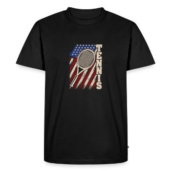 American flag tennis players coaches fans - Men's Premium Organic T-Shirt - black - Front - Nico (187cm)