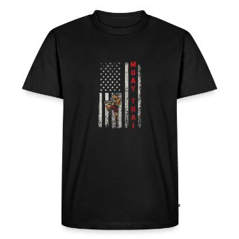 Muay Thai Fighter Kickboxer Thai Boxing Kickboxing - Men's Premium Organic T-Shirt - black - Front - Nico (187cm)