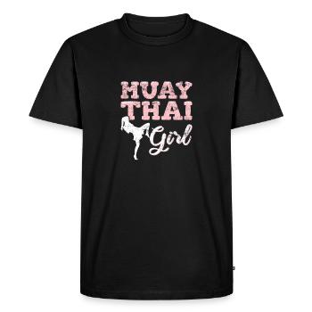 Muay Thai Girl Muay Thai Fighter Kickboxer Kickboxing - Men's Premium Organic T-Shirt - black - Front - Nico (187cm)