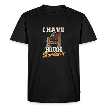 Amoureux des chevaux Saut d'obstacles équestre J'ai High St - T-shirt Premium bio Homme - noir - Devant - Nico (187cm)