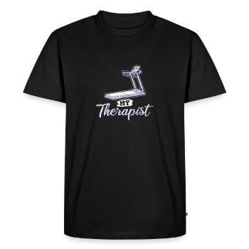 Drôle d’entraînement à domicile en disant Running Fitness Gym Trea - T-shirt Premium bio Homme - noir - Devant - Nico (187cm)
