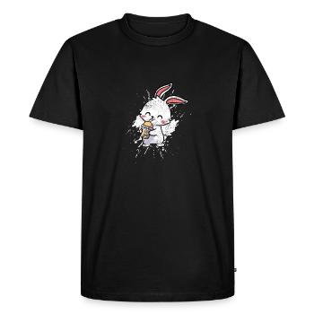 Boire Boba Bubble Tea Kawaii Anime Rabbit Lover - T-shirt Premium bio Homme - noir - Devant - Nico (187cm)