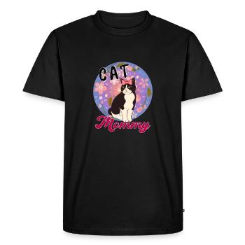 Chat Maman Drôle Chat Meilleur Chat Maman Jamais Miaou - T-shirt Premium bio Homme - noir - Devant - Nico (187cm)