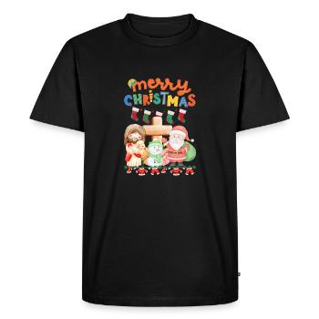 Christmas Begins With Christ - Men's Premium Organic T-Shirt - black - Front - Nico (187cm)
