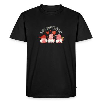 Happy Valentines Day Gnome Dear Gnome Couple - Men's Premium Organic T-Shirt - black - Front - Nico (187cm)
