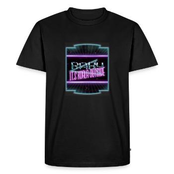 Awesome Dinosaur Lover Bodybuilding Computer - Men's Premium Organic T-Shirt - black - Front - Nico (187cm)