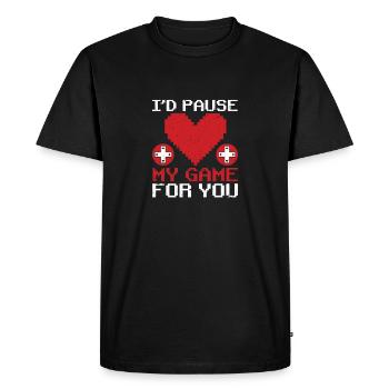 Video Gaming Valentine's Day Gamer I would my - Men's Premium Organic T-Shirt - black - Front - Nico (187cm)