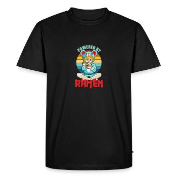 Drôle de style japonais kawaii propulsé par Ramen - T-shirt Premium bio Homme - noir - Devant - Nico (187cm)