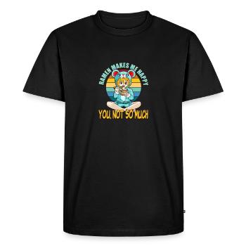 Ramen me rend heureux pas tellement - T-shirt Premium bio Homme - noir - Devant - Nico (187cm)