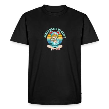 Ramen me rend heureux Mignon Japan Food Ramen Anime - T-shirt Premium bio Homme - noir - Devant - Nico (187cm)