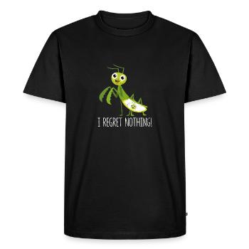 Je ne regrette rien de la mante religieuse insecte drôle - T-shirt Premium bio Homme - noir - Devant - Nico (187cm)