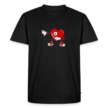 Valentine's Day Dabbing Heart Funny Dab Dance Love - Men's Premium Organic T-Shirt - black - Front - Nico (187cm)