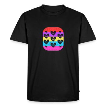 Valentine's Day Heart Candy Lovers Matching - Men's Premium Organic T-Shirt - black - Front - Nico (187cm)