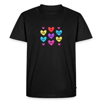 Valentine's Day Heart Candy Lovers Matching - Men's Premium Organic T-Shirt - black - Front - Nico (187cm)